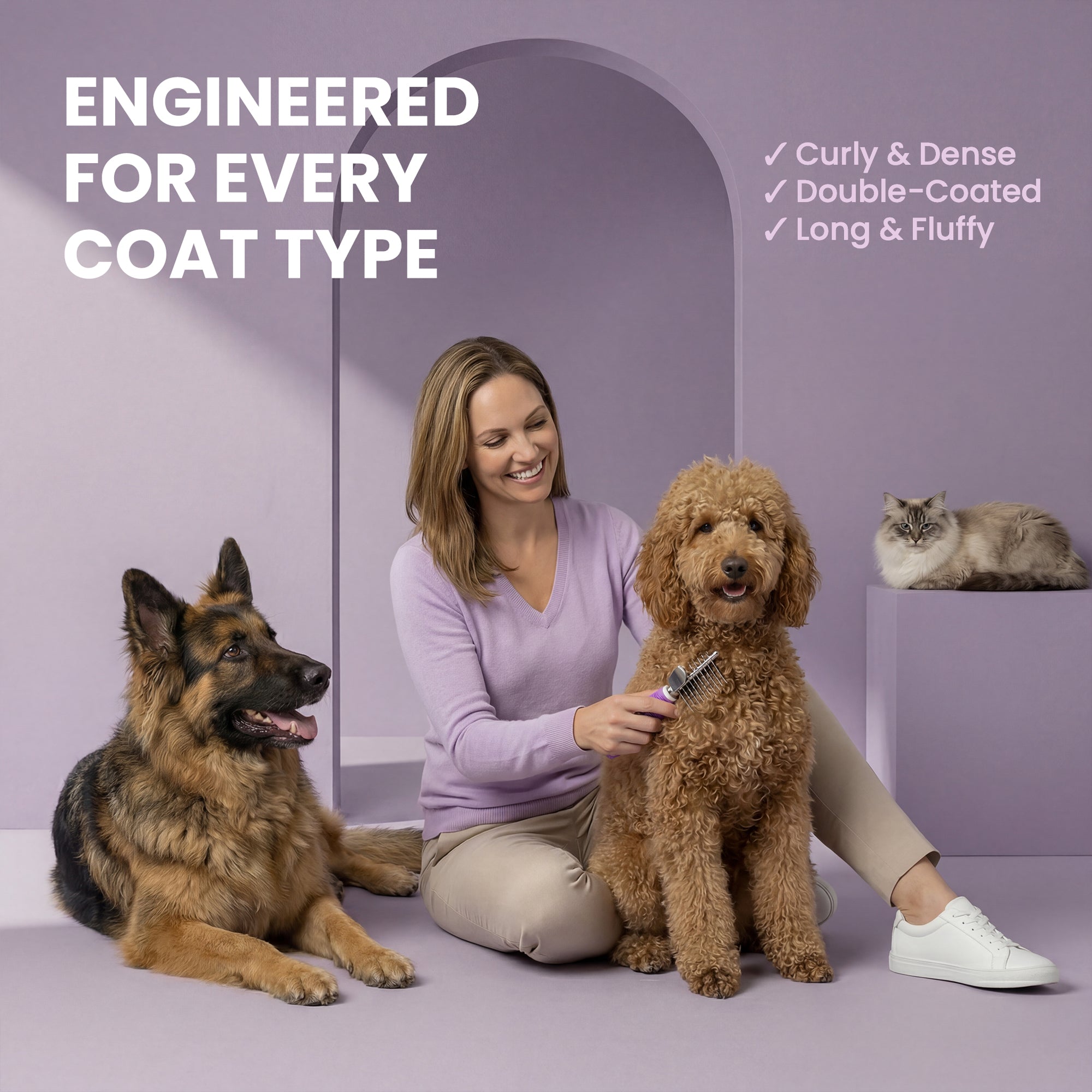 Poodle Dematting Fur Rake Comb Brush for Dogs and Cats