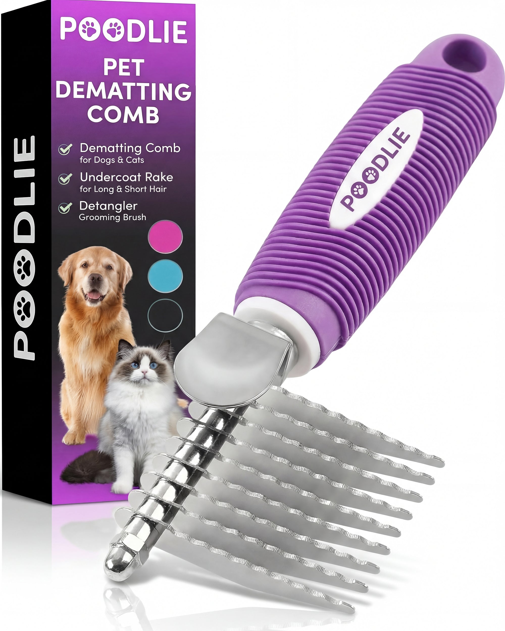 Poodle Dematting Fur Rake Comb Brush for Dogs and Cats