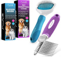 Poodle Pet Bundle – Dematting Rake + Purple Slicker Brush