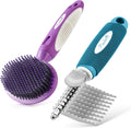 Poodle Pet Bundle – Blue Dematting Rake + Purple Slicker Brush