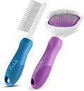 Poodle Pet Bundle – Detangling Comb + Slicker Brush (Purple)