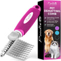 POODLIE Dematting Comb Brush Tool for Dogs and Cats (Pink)