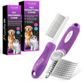 Poodle Pet Bundle – Dematting Rake + Detangling Comb (Purple)
