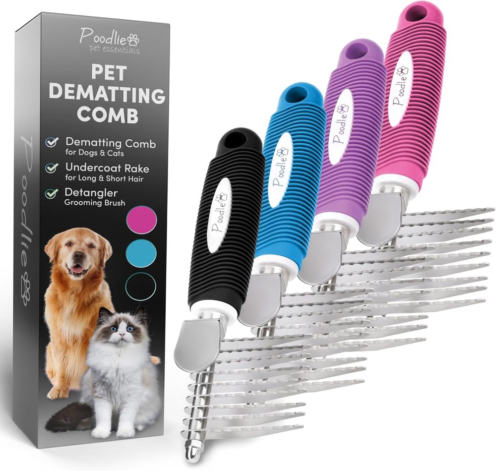 Poodle Pet Dematting Rake Bundle – 4 Colors