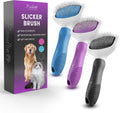 Poodle Pet Slicker Brush Bundle – Purple, Black, Blue