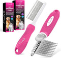 Poodle Pet Bundle – Dematting Rake + Detangling Comb (Pink)