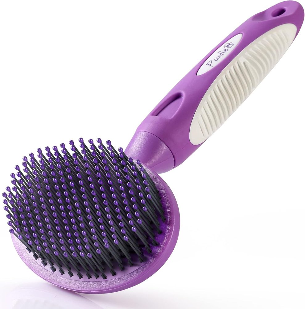 Poodle Pet Bundle – Black Detangling Comb + Round Bristle Brush