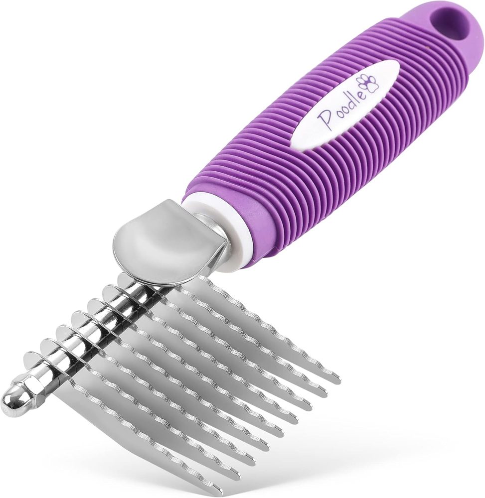 Detangling Comb + Dematting Rake + Round Bristle Brush Bundle