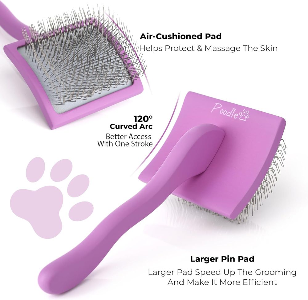 Slicker Brush for Dogs – Detangling with Soft Bristles