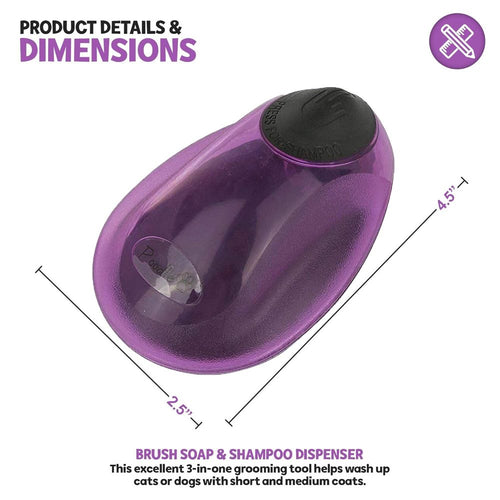 Pet Brush with Soap & Shampoo Dispenser
