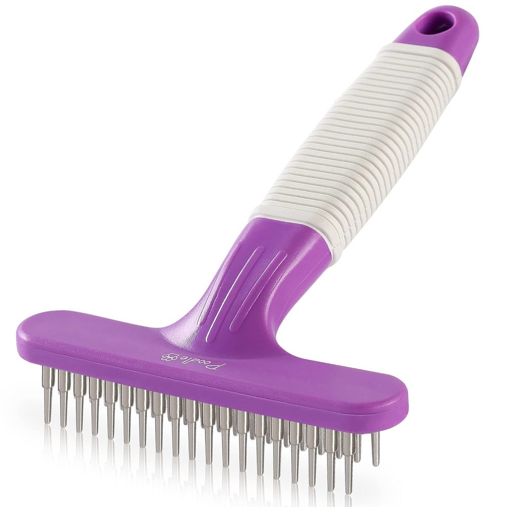 Detangling Pet Comb + Dog Grooming Rake Dematting Tool Bundle