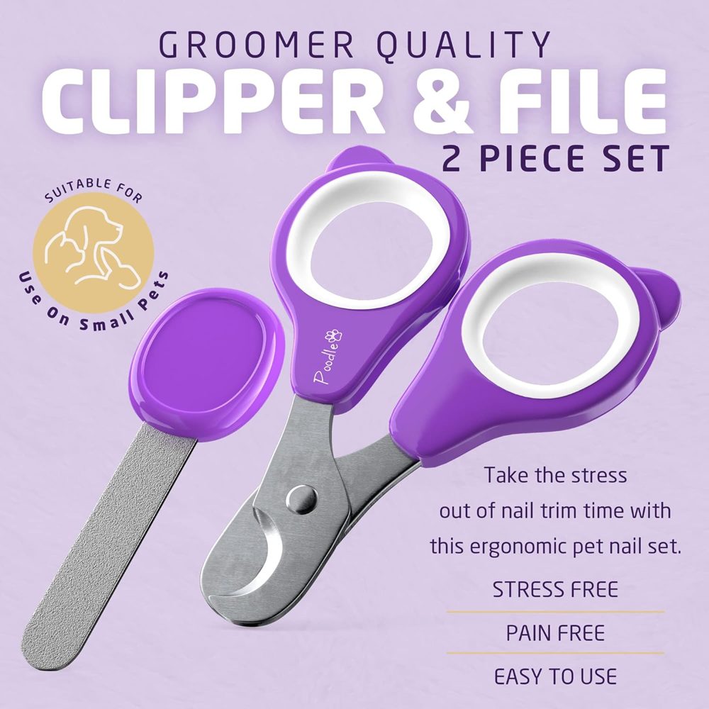 POODLIE Pet Nail Clippers – 2 Pc Set