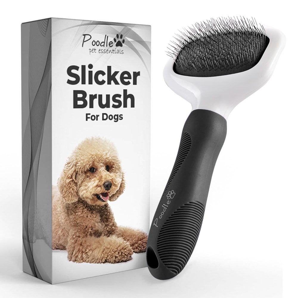 Poodle Pet Bundle – Round Bristle + Black Slicker Brush