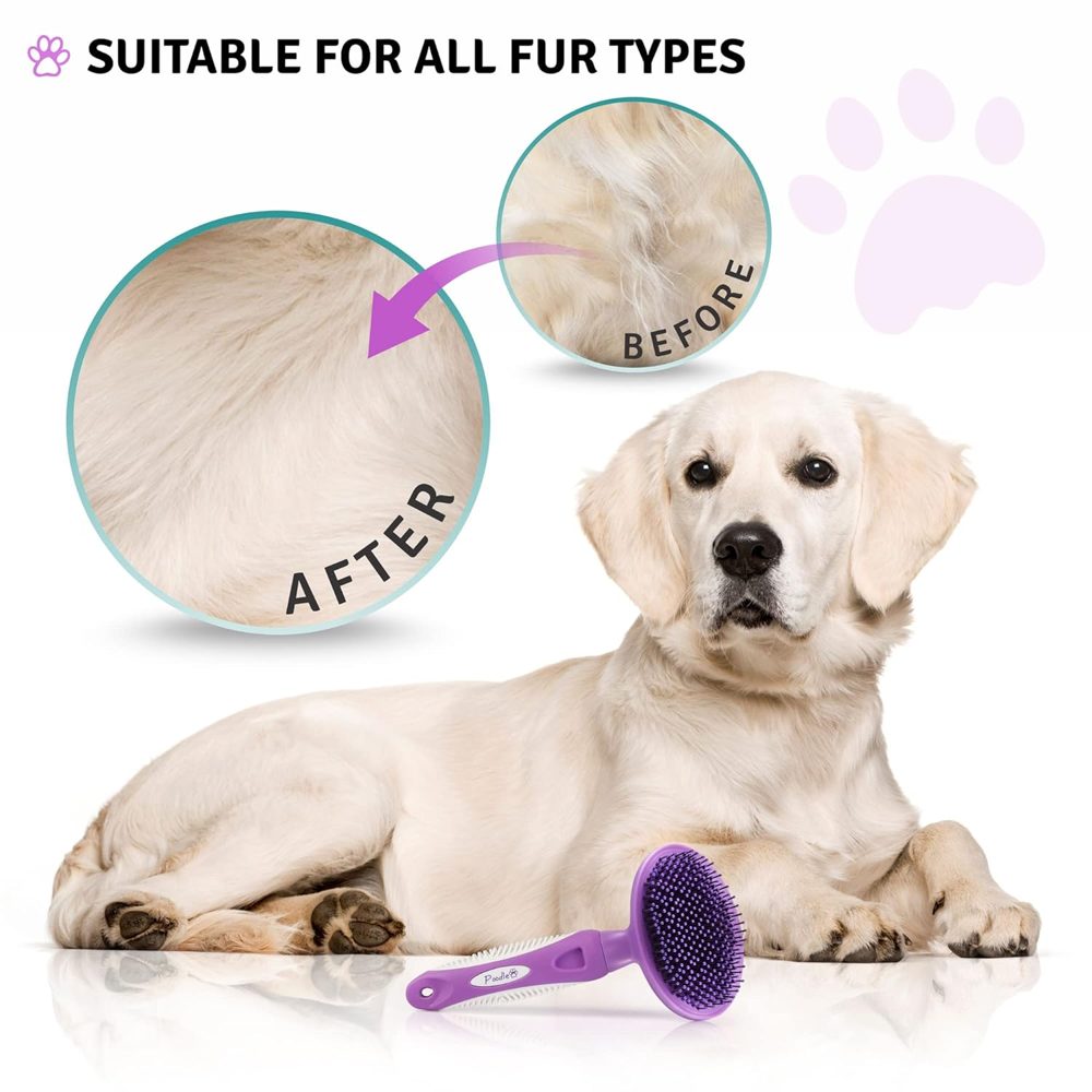 Poodle Pet Bundle – Round Bristle + Black Slicker Brush