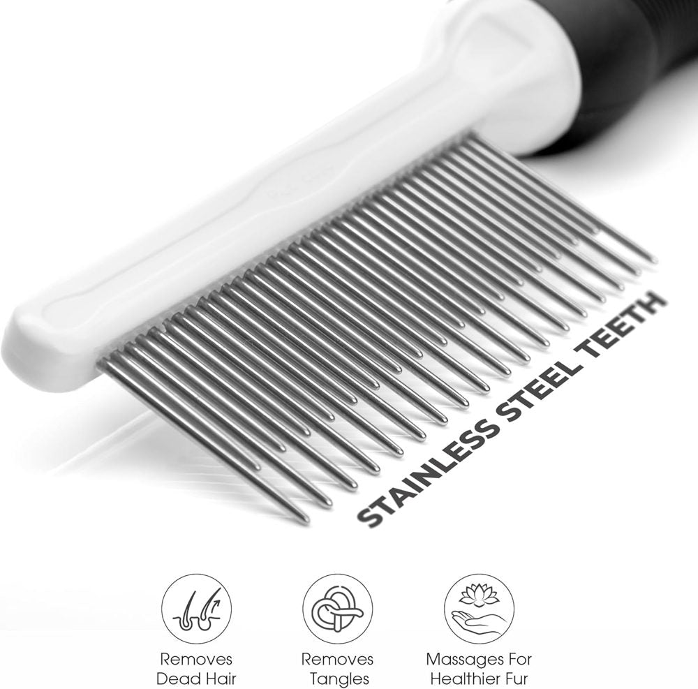 POODLIE Dematting Comb Brush Tool for Dogs and Cats (Black)