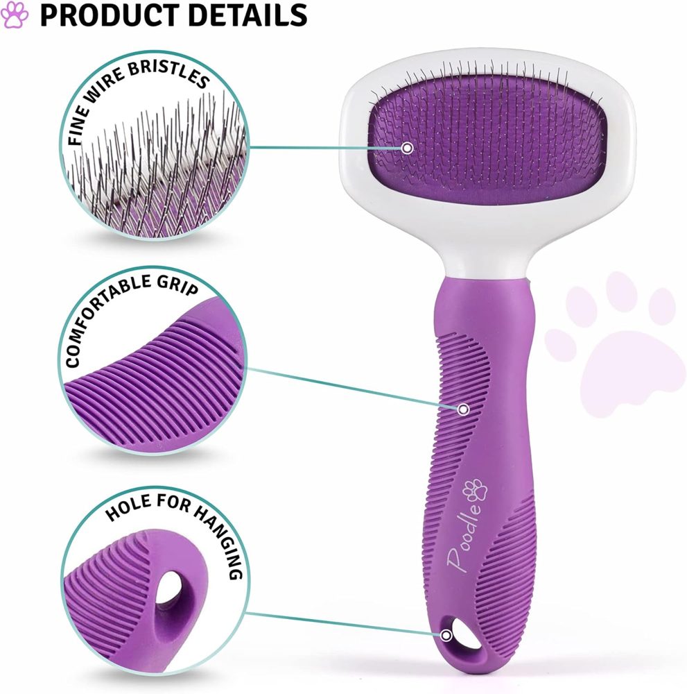 Poodle Pet Bundle – Slicker Brush + Dog Grooming Rake