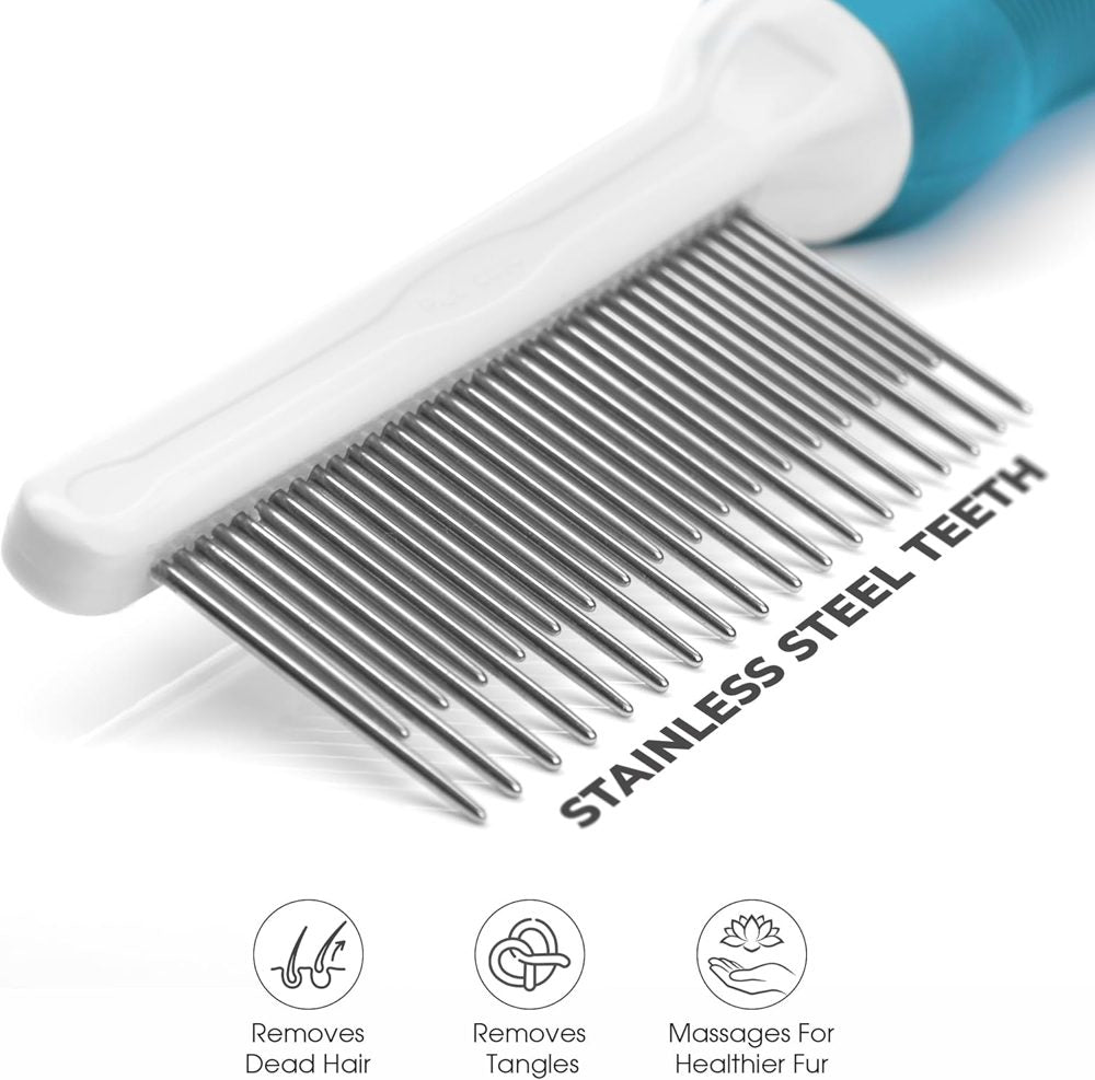 POODLIE Dematting Comb Brush Tool for Dogs and Cats (Blue)