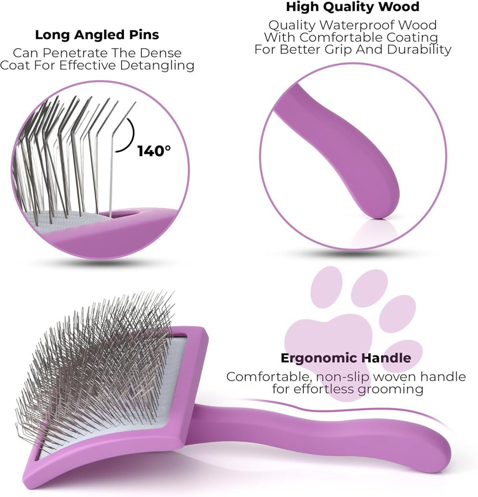 Slicker Brush for Dogs – Detangling with Soft Bristles