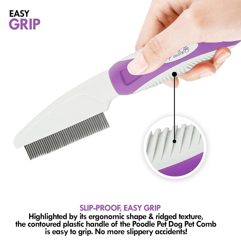 Pet Comb with Rotatable Pins for Dogs, Cats & Poodles