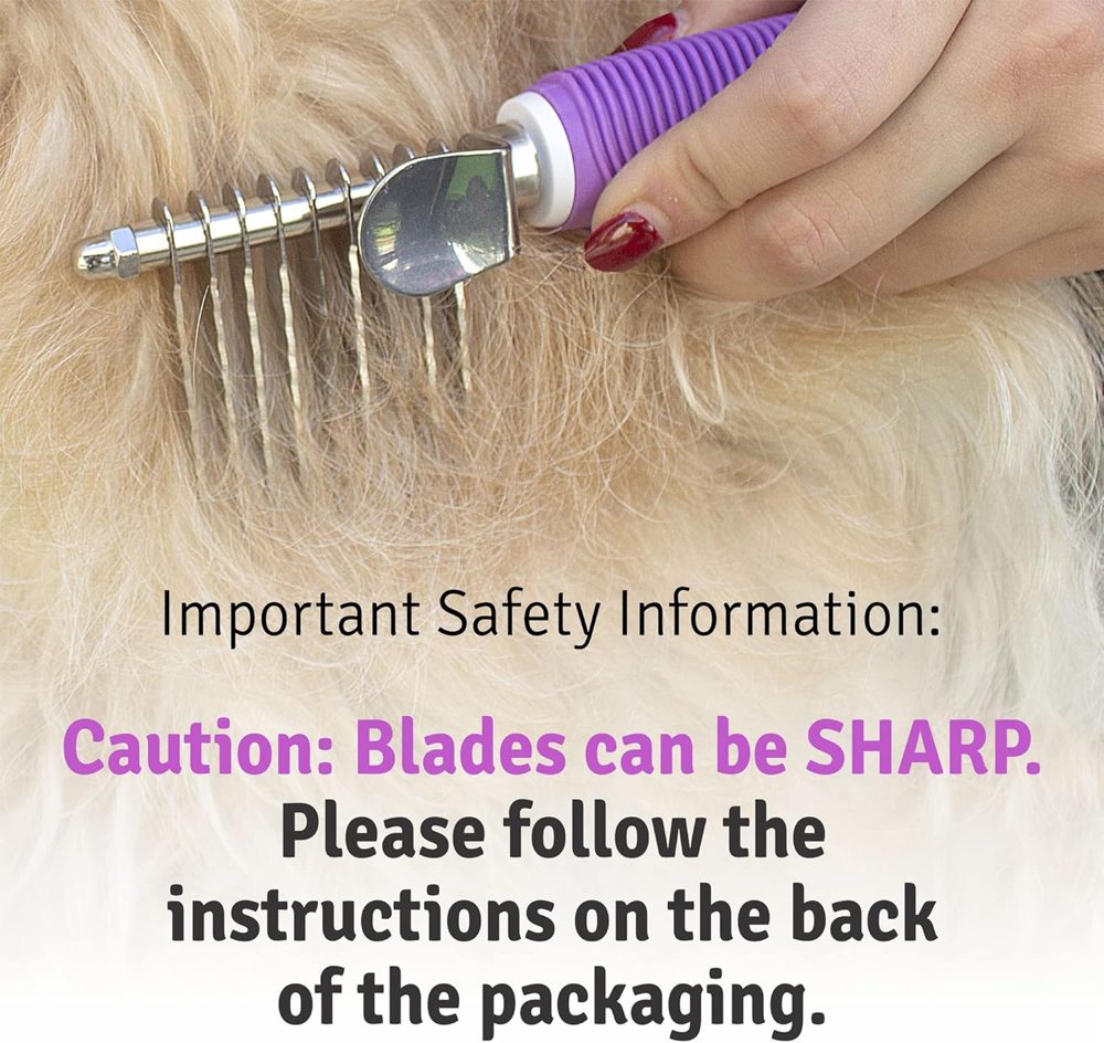 Poodle Pet Dematting Rake + Grooming Rake + Slicker Brush 3pc Bundle
