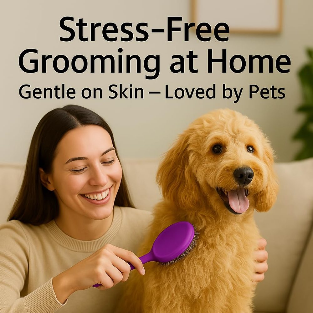 Round Bristle Pet Brush for Dogs and Cats