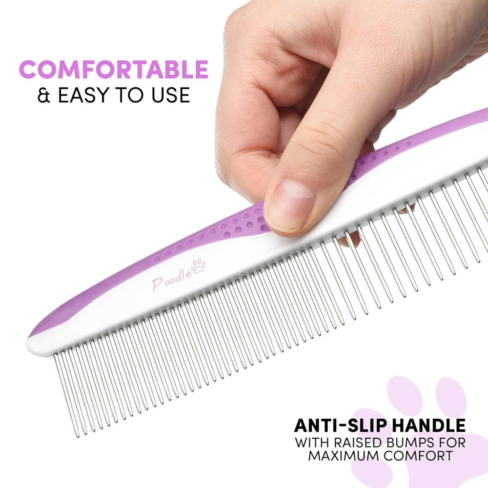 Poodle Pet Dog Combs for Grooming – 2 Pack