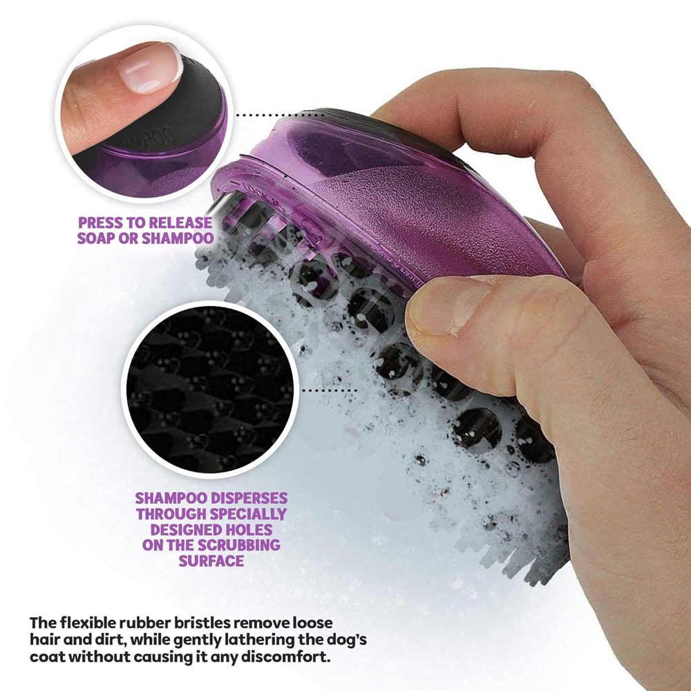 Pet Brush with Soap & Shampoo Dispenser