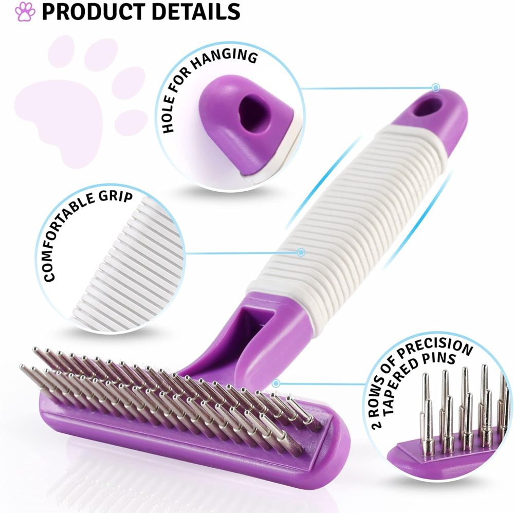 Poodle Pet Bundle – Slicker Brush + Dog Grooming Rake