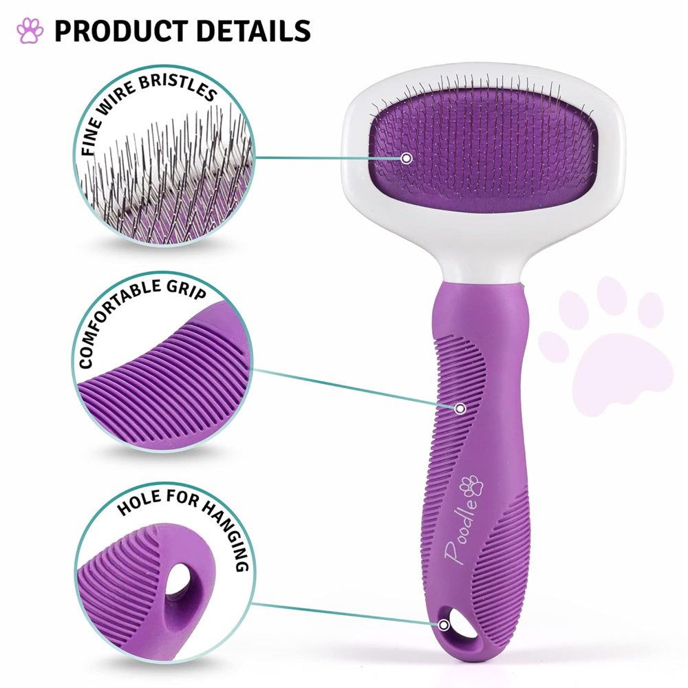 POODLIE Pet Grooming Bundle – Detangling Comb + Slicker Brush