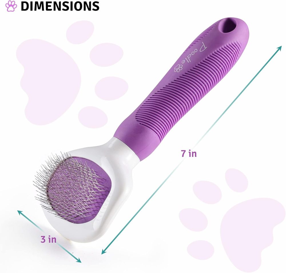 Poodle Pet Bundle – Dematting Rake + Slicker Brush (Blue)