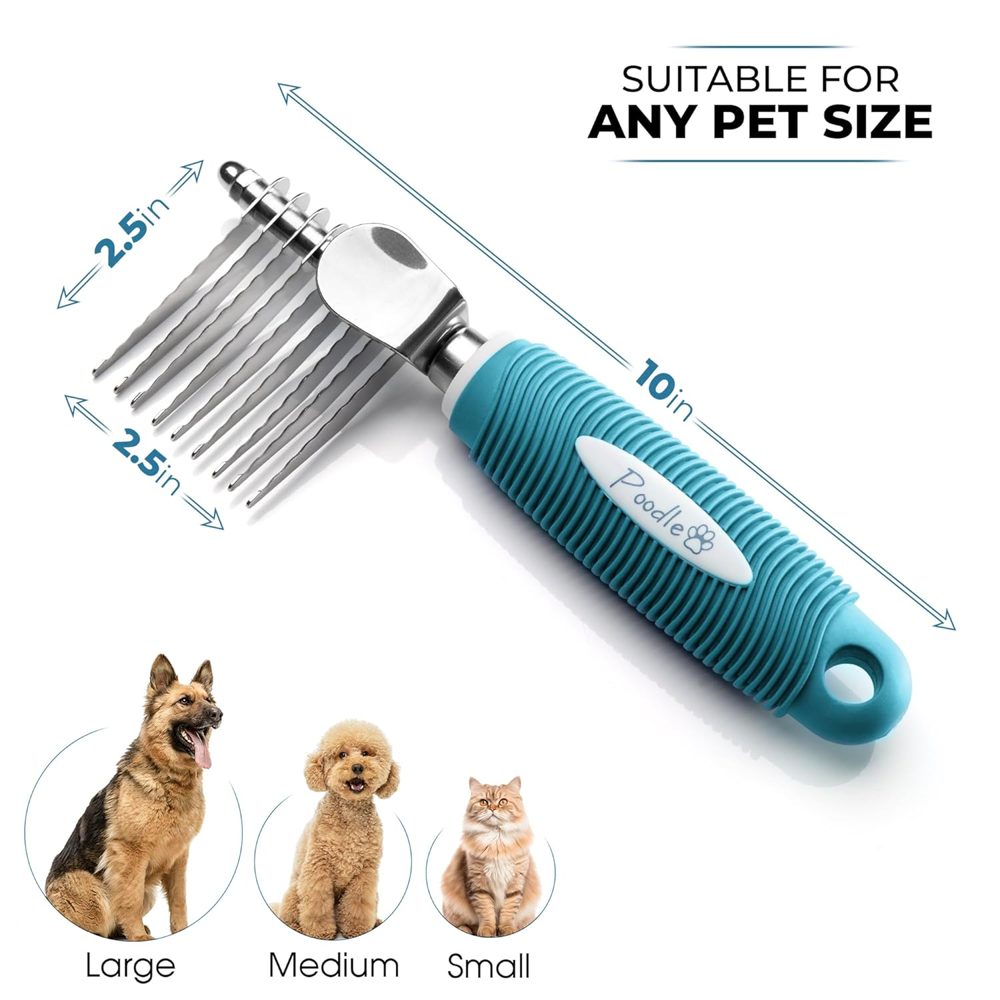 Poodle Pet Bundle – Dematting Rake + Dog Grooming Rake