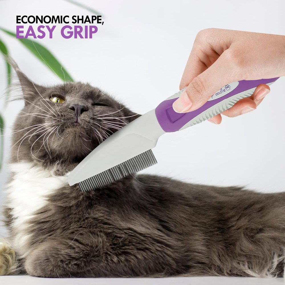 Pet Comb with Rotatable Pins for Dogs, Cats & Poodles