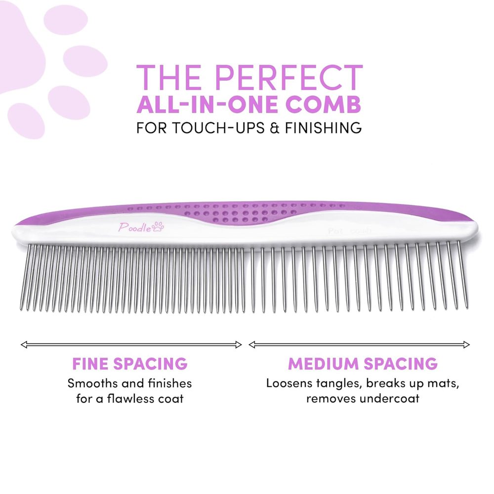 Poodle Pet Dog Combs for Grooming – 2 Pack