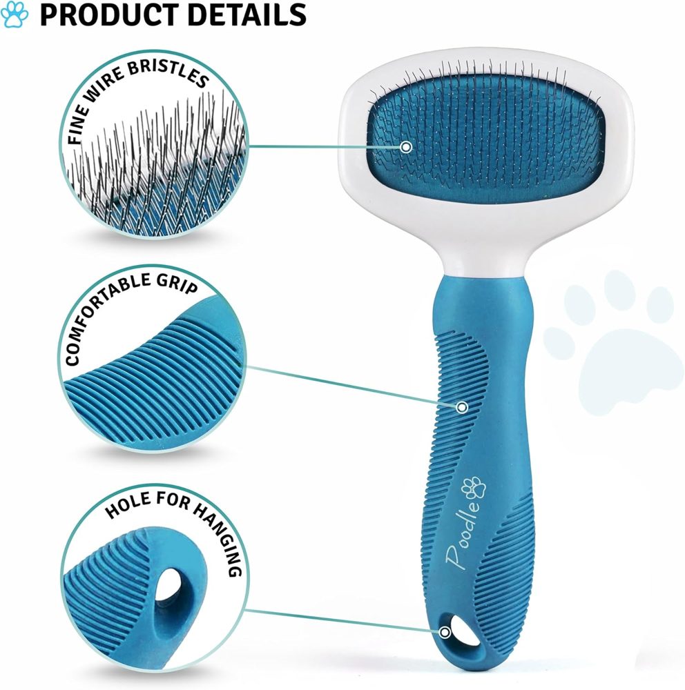 Poodle Pet Bundle – Dematting Rake + Purple Slicker Brush