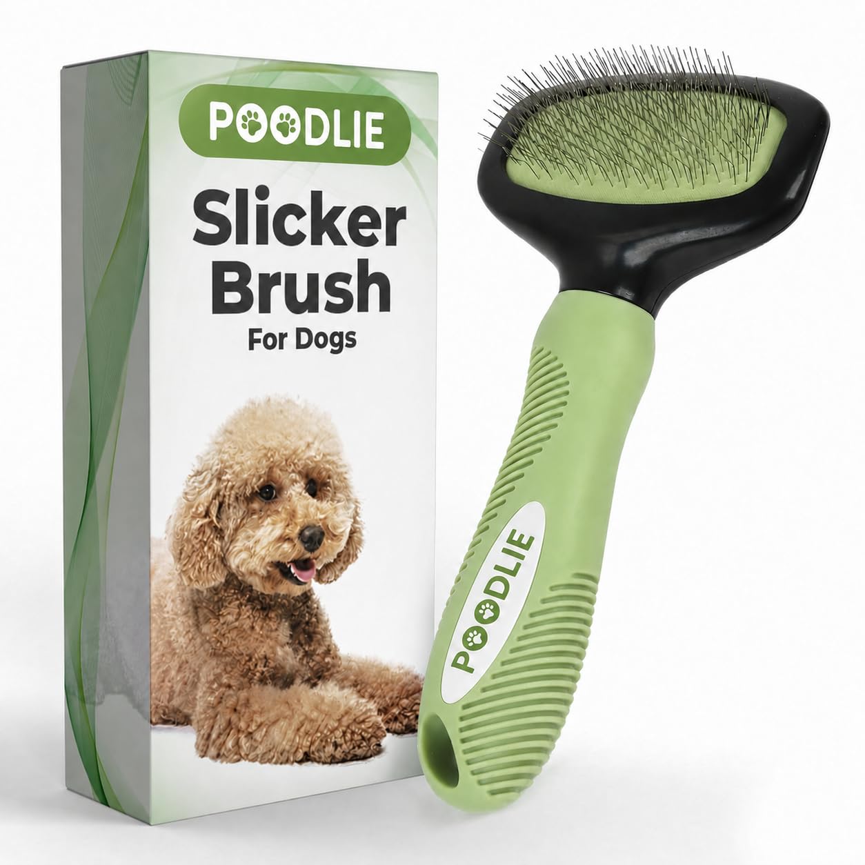 Poodlie Slicker Brush - Green