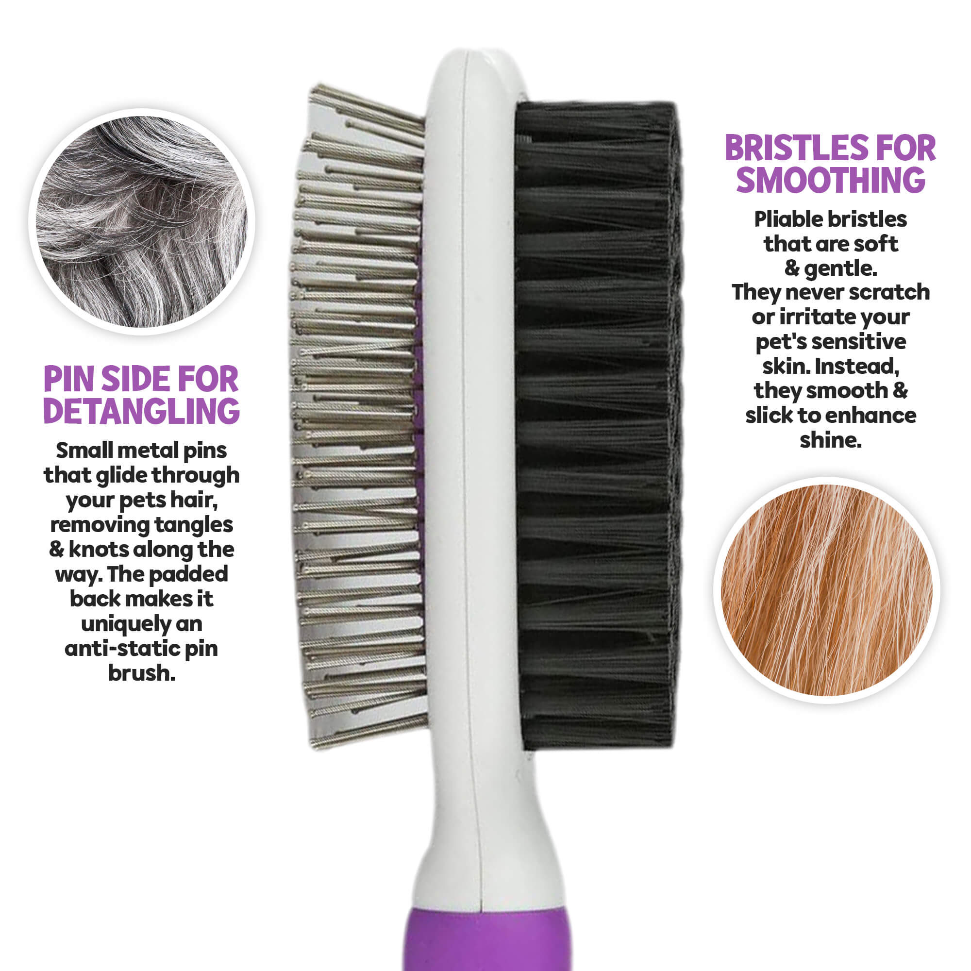 Double Sided Pet Brush | RexiPets, Small