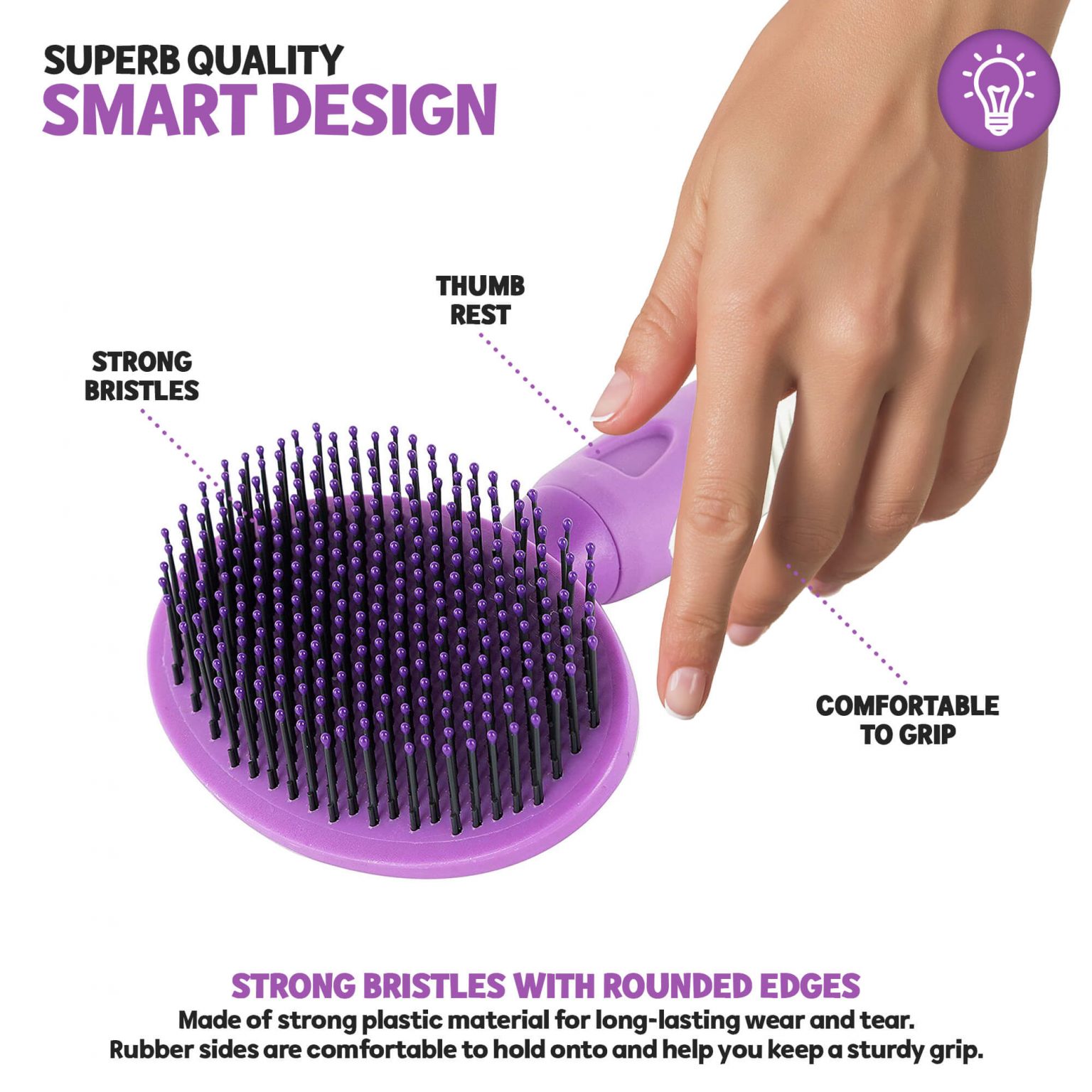 Round Bristle Pet Brush - Poodlepet