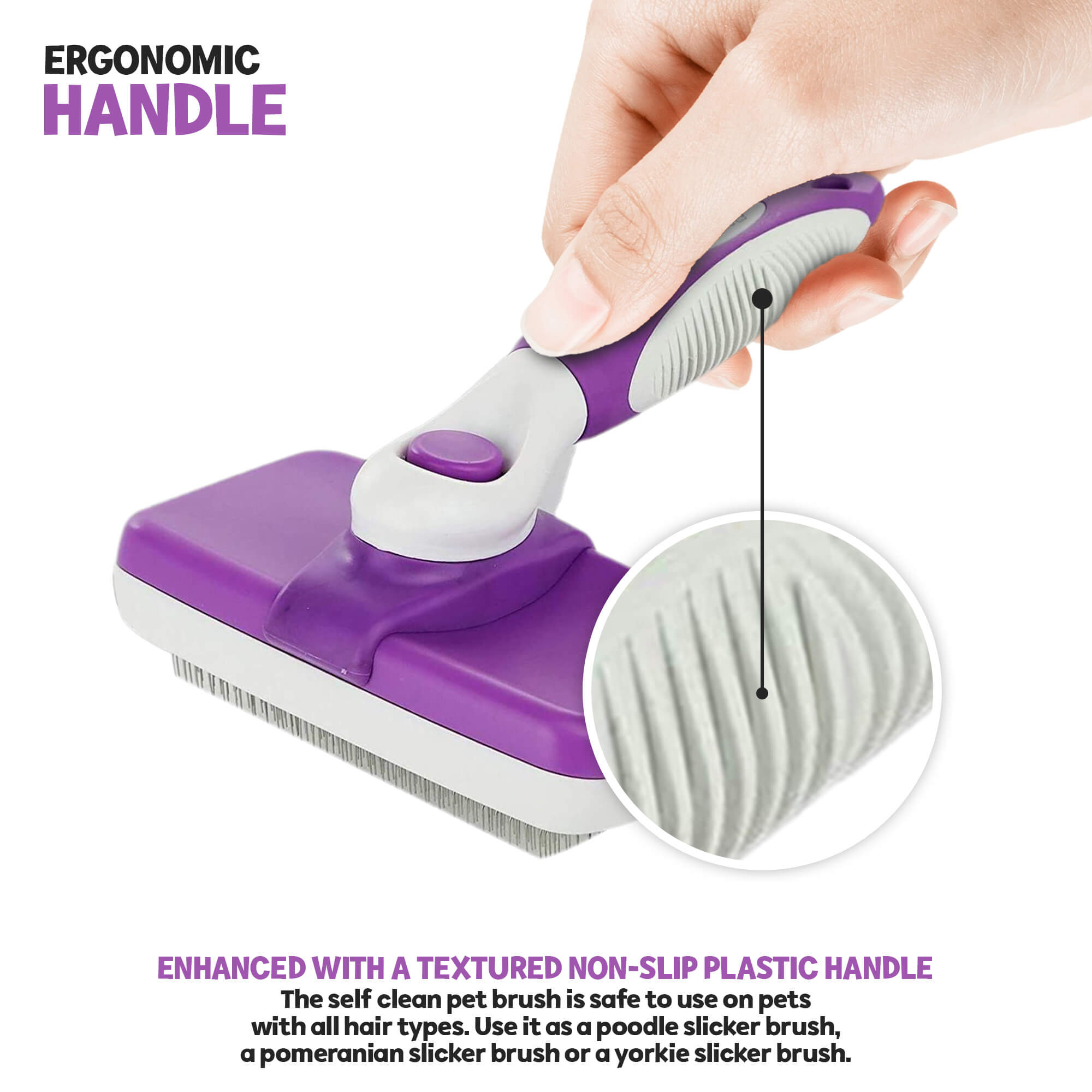 Self Cleaning Slicker Brush - Poodlepet